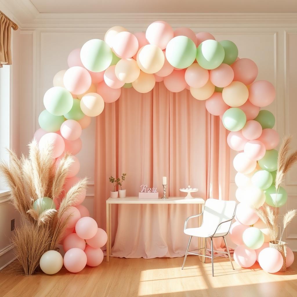Pastell-Ballonbogen für Geburtstagsfeier